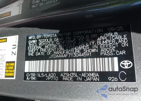 2026 Toyota Crown Xle z USA, uszkodzony, nr VIN JTDAAAAF7T3044591